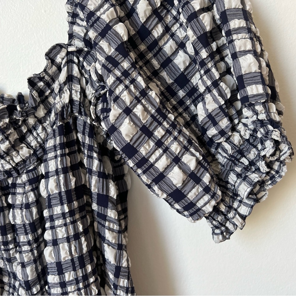 Solid and striped dress